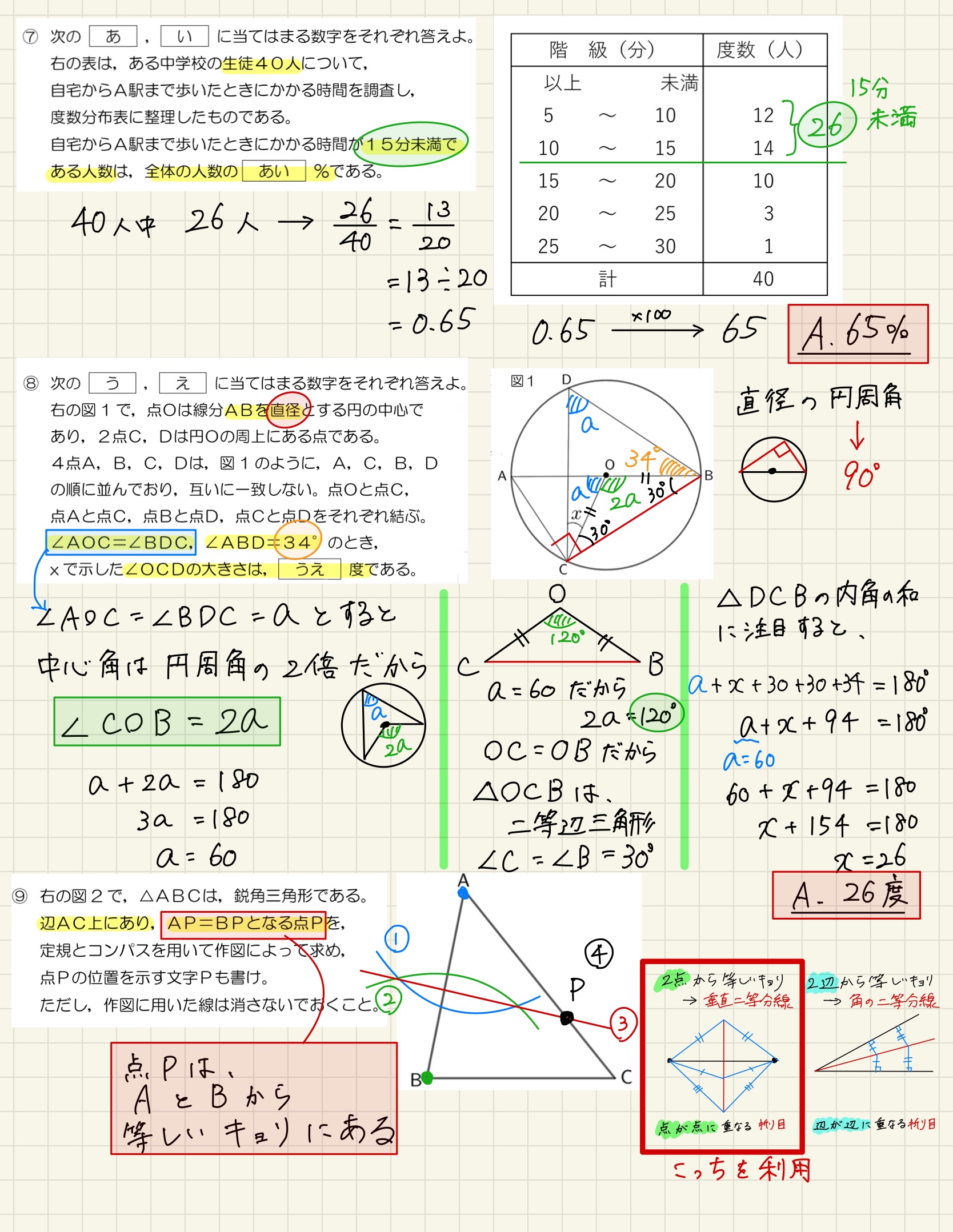 中学数学 プリント ダウンロード　都立入試　数学解説