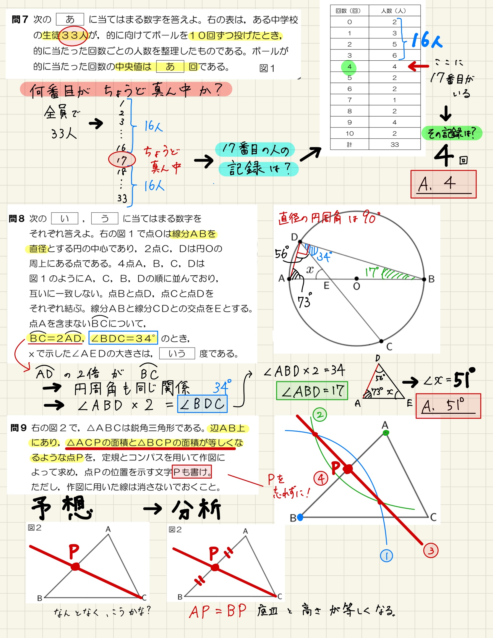 中学数学 プリント ダウンロード　都立入試　数学解説