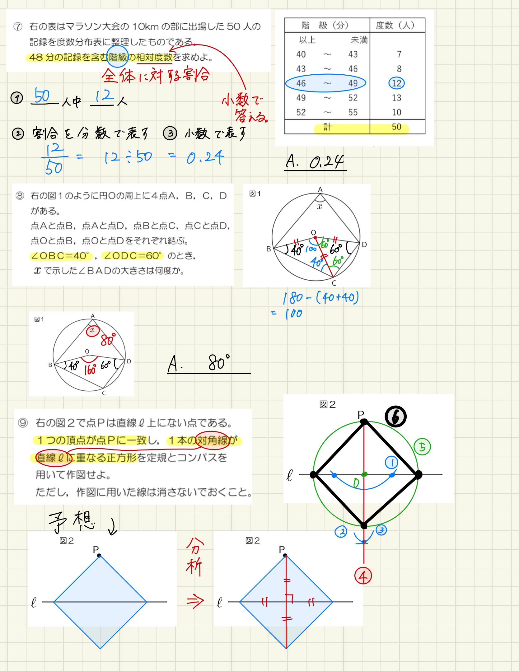 中学数学 プリント ダウンロード　都立入試　数学解説